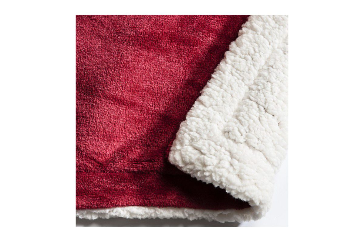 Sopha SHERPA DOUBLE SIDED THROW RED