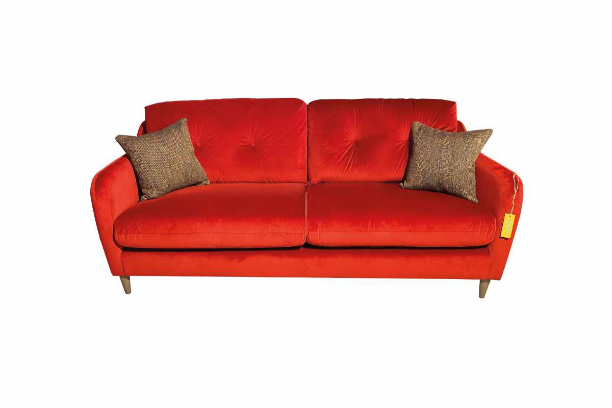 Macaroon Large Sofa in Sunny Berry with Simine Crimson
