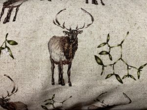 Sopha Reindeer and Mistletoe Draught Excluder Detail
