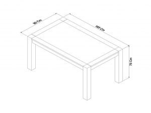 Sopha Avocado light oak 6 seater dining table measurements