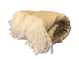 Chic Faux Mohair Throw in Taupe