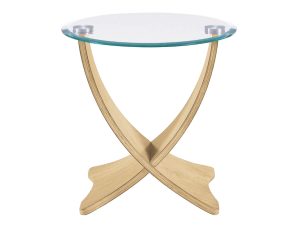 Sopha Oak & Glass Lamp Table - Zest Tangelo