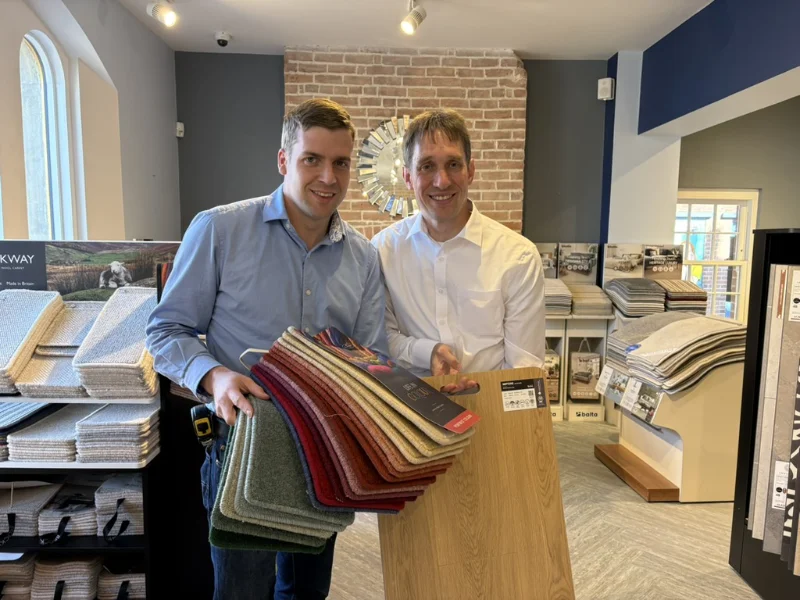 Matt Scott and Mike Fear of Sopha and M&F Carpets in Highbridge Somerset