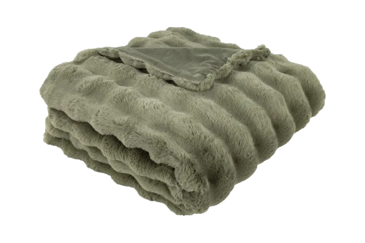Supersoft Textured Green Throw