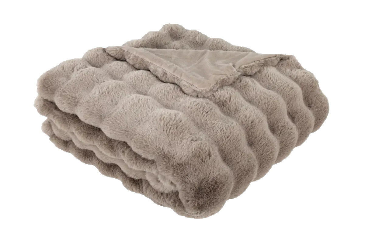 Supersoft Textured Taupe Throw